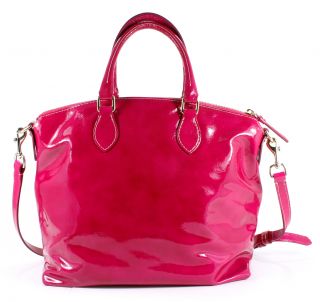 Dooney & Bourke Fuchsia Patent Leather Pocket Satchel Handbag Pink