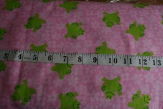 Fuzzy flannel pink frog frogs fabric material