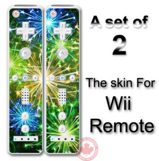 Fireworks Skin Cover Sticker for Nintendo Wii Remote