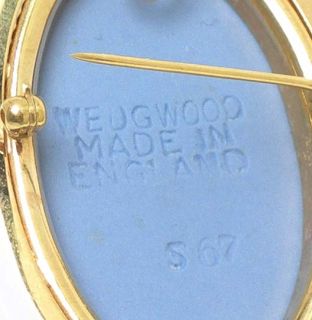 designer wedgwood 14k gold cameo pin brooch pendant