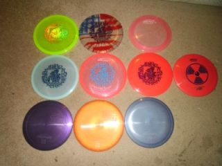 large lot of disc golf discs