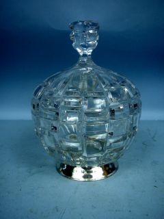 Full Lead Crystal Candy Dish by Godinger w Silver Base