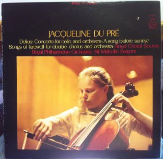 JACQUELINE DU PRE delius cello concerto LP Mint  S 36285 Vinyl Angel