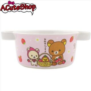 San x Rilakkuma Melanine Plastic Soup Bowl Strawberry Pink