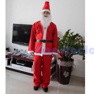 Disposable Merry Christmas Santa Claus Suit Set Cosplay Costume Cloth