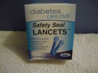 Box Diabetes Care Club Safety Seal 100 Lancets New