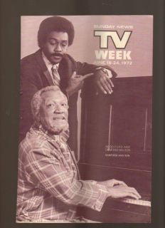  TV Week Cover Only June 1972 Sanford and Son Redd Foxx Demond Wilson