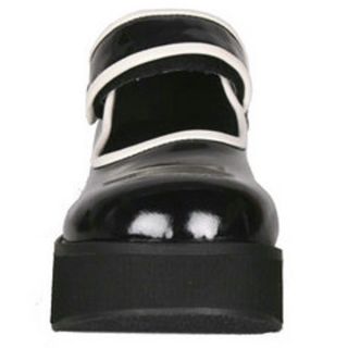 Demonia Black White 2 1/4 Platform Mary Jane shoe SPRITE 01/W