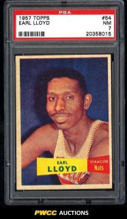 1957 Topps Basketball Earl Lloyd 54 PSA 7 NRMT PWCC