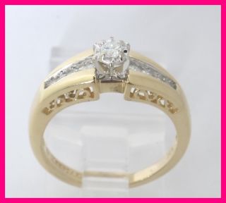 14k Yellow Gold Round Diamond KEEPSAKE Engagement Ring .30ct