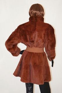 New Fendissime Fendi Swing Brown Sheared Rabbit Fur Coat Jacket 101