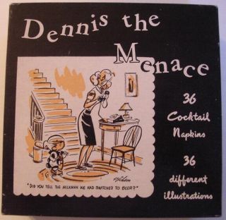 Dennis The Menace 1952 Box Only Cocktail Napkins Cute