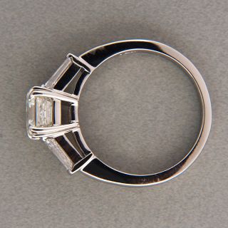 Asscher Step Cut Diamond 1 72ct H VS2 Art Deco 62ct Baguette Platinum