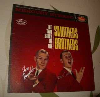 TOM & DICK SMOTHERS    AUTOGRAPHED LP    THE TWO SIDES OF THE SMOTHERS