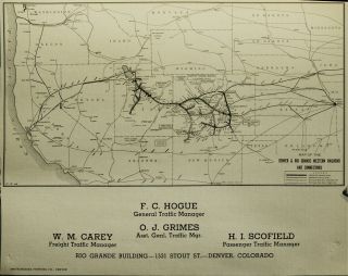1945 calendar of the denver rio grande western railroad printed