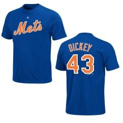 New York Mets R.A. Dickey Royal Blue Name and Number T Shirt