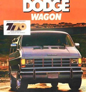 1987 Dodge RAM Wagon Brochure B150 B250 B350 Maxiwagon