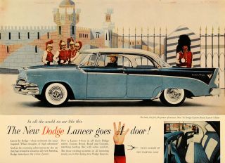 1955 Ad Dodge Lancer Automobile Car England Guard Royal   ORIGINAL