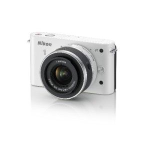White Nikon J1 10 1 MP Digital Camera Bundle w Red Leather Case 8GB SD
