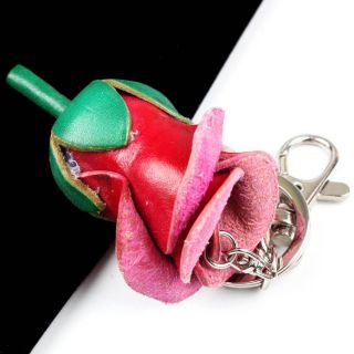  Painted Rose Flower Toy Fashion Car Pretty Designer Womens Key Chain