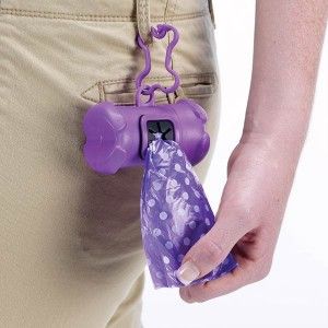 clean go pet bone shaped dog waste bag holder purple