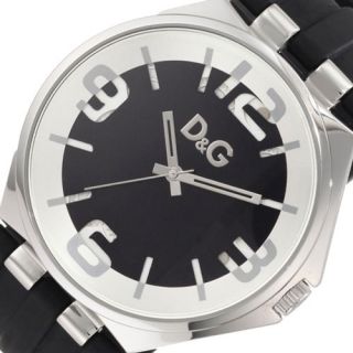 Dolce Gabbana Carson D G Mens New Steel Watch Black Rubber Band DW0582