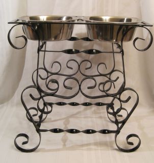  Iron Elegant Elevated Dog Bowl Feeder Stand New Size and Design