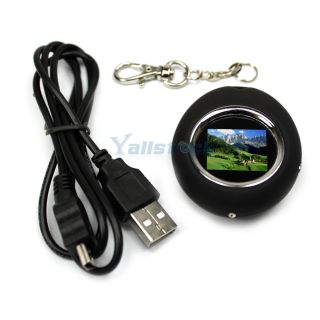 New 1 2 Small Egg Shaped Digital Photo Frame with Key Chain Black