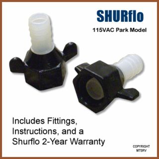 Shurflo 115 V Demand Water Pump w Fittings 2088 492 444 Park Model