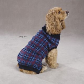 Zack Zoey English Plaid Dog Sweater Navy XXS XL