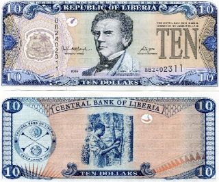 liberia 10 dollars republic of liberia 2006 pick 27c grade unc