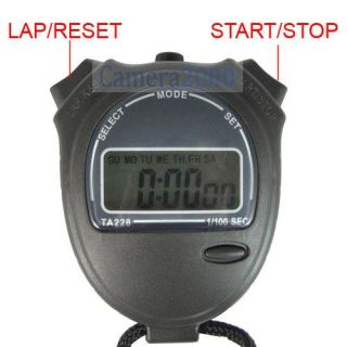 Digital Sport Stopwatch Handheld Stop Watch Alarm Clock