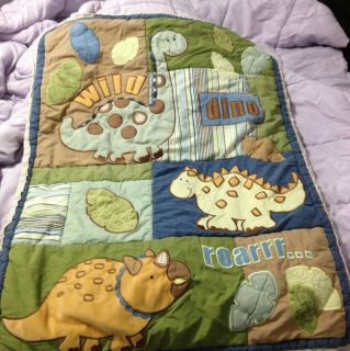 Dinosaurs Crib Bumper and Matching Blanket