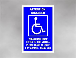 DECAL   ATTENTION DISABLED HANDICAP RAMP DECAL 8 ACCESS for