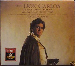 Verdi Don Carlos Domingo Giulini 3CD w Germany 1st Ed