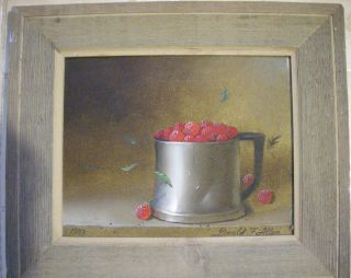 1983 Donald F. Allan Painting original signed and dated Raspberries in