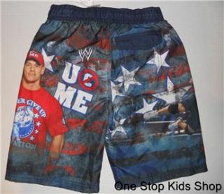 John Cena Boys 4 5 6 7 8 10 12 Shorts Swim Trunks Bathing Suit WWE
