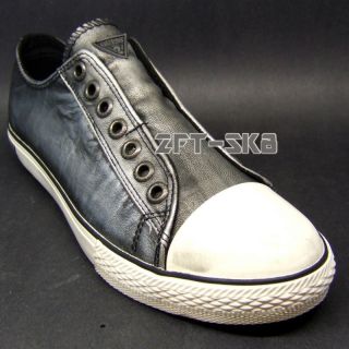 Guess Donato Silver Leather Mens Casual Shoes New