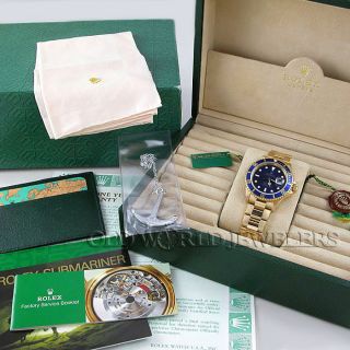  Ref 16618 18K Yellow Gold Blue Dial Complete with Box Papers
