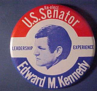 SENATOR EDWARD TED KENNEDY PIN button 1964 MA SENATE POLITICAL