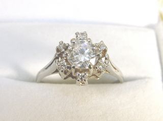 18K White Gold 0 97TDW 7 Diamond Cluster Ring GIA Appraised $5075 00