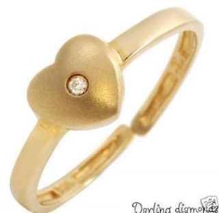 Darling Diamond Tween Heart Ring Solid 14k Gold