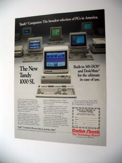 Radio Shack Tandy 1000 SL Computer MS Dos 1988 Print Ad
