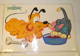  Vintage 1960s Walt Disney Laminated Placemats Mickey Pluto Pinnochio