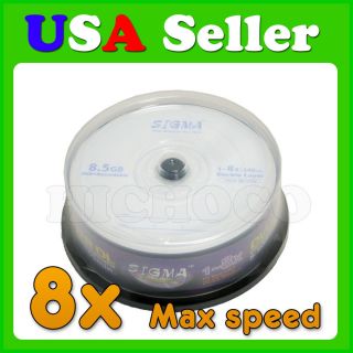 100 Sigma 8x DVD R DL Double Dual Layer Disc 8 5 gb with Cake Box