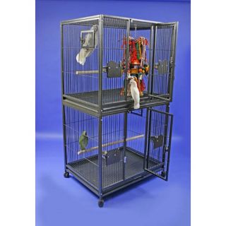 A E Cage Co Large Double Stack Bird Cage