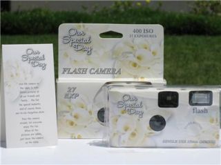 10 Calla Lily Disposable Wedding Cameras Free SHIP US