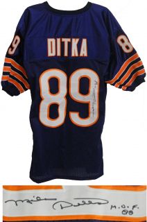 Mike Ditka signed navy custom Throwback jersey with HOF88