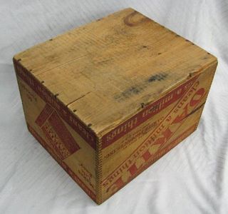  OAKITE LAUNDRY SOAP DETERGENT RED PRINTED DOVETAIL WOOD BOX