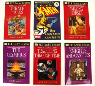 Lot 6 DK readers kids books Pirates Knights Castles Olympics Horses